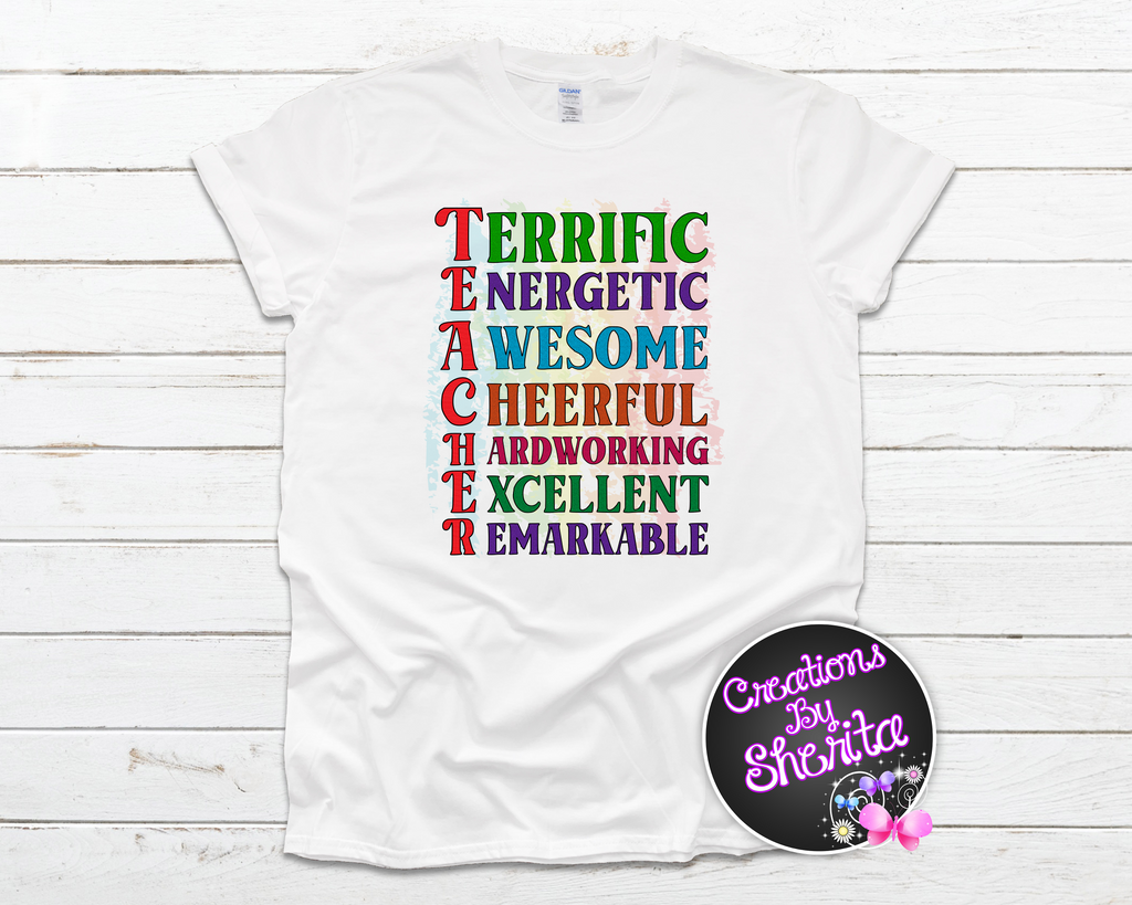 Teacher Words White Shirt