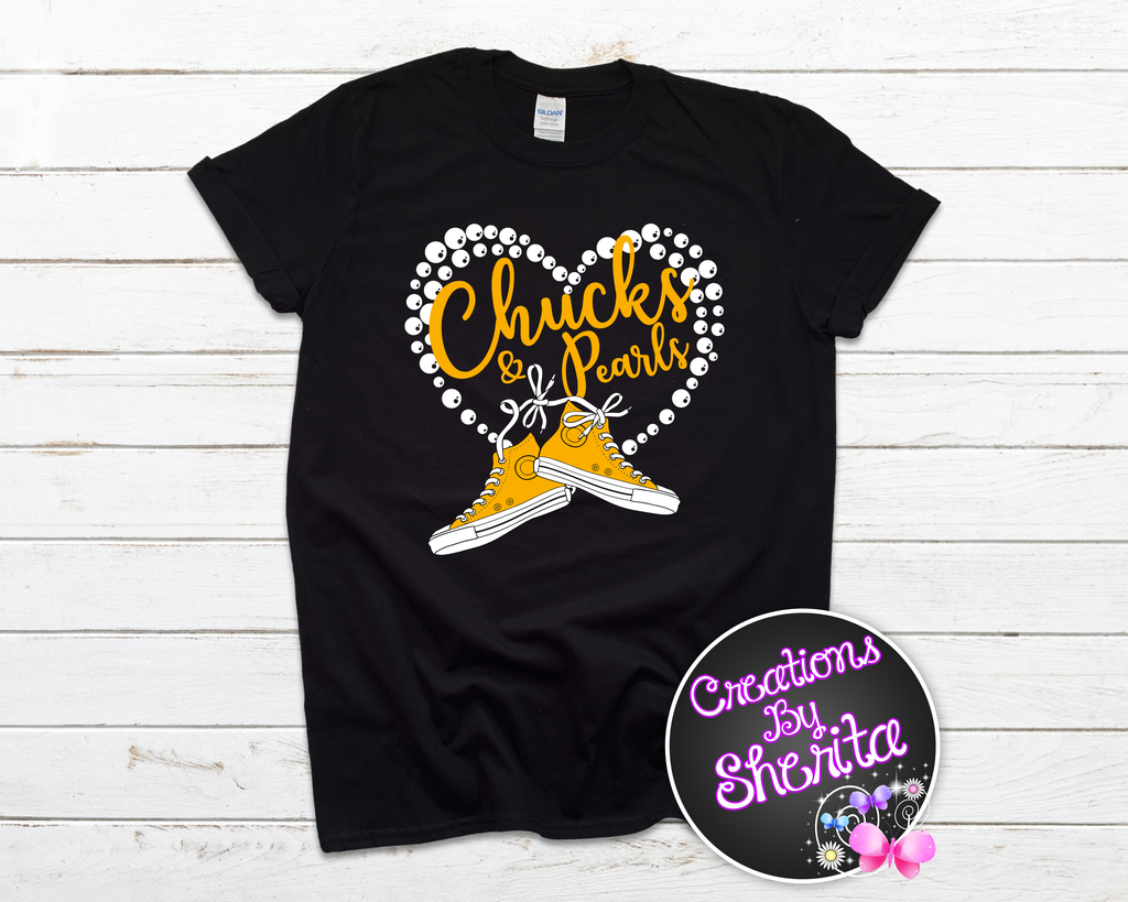 Orange Chuck and Pearls Shirt